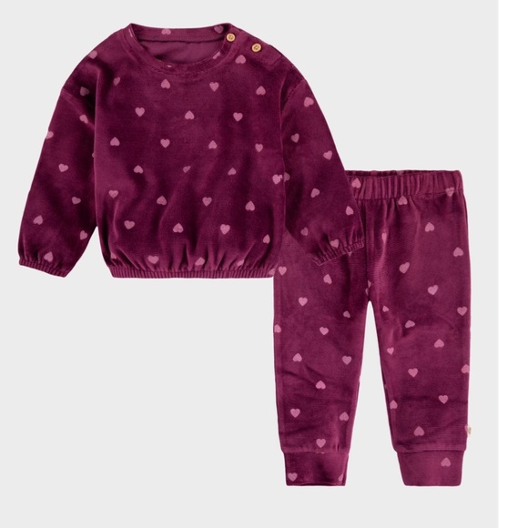 Baby Girls Huggies™ Heart 2-Piece Outfit Set - Purple - Picture 1 of 3